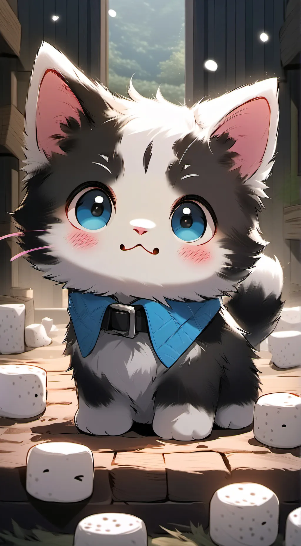 ai character: Marshmallow kitty background