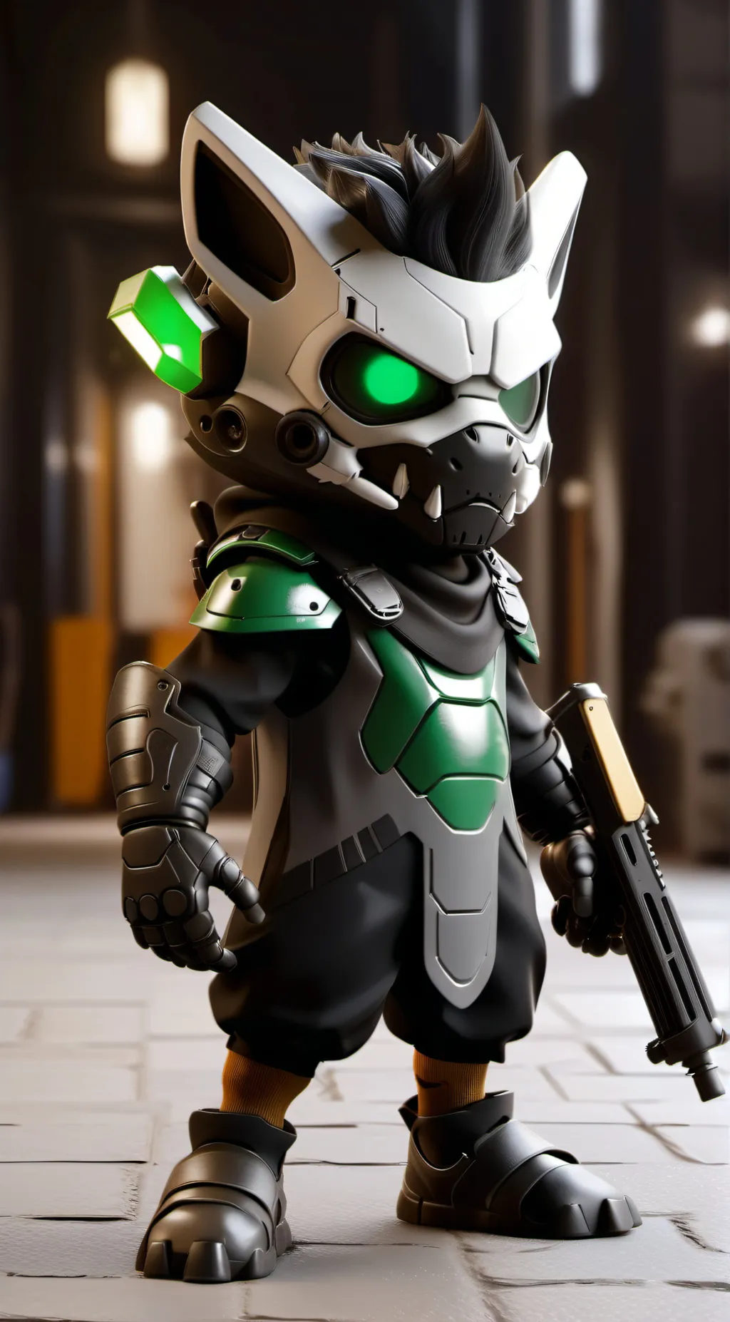 ai character: Green_Toaster background