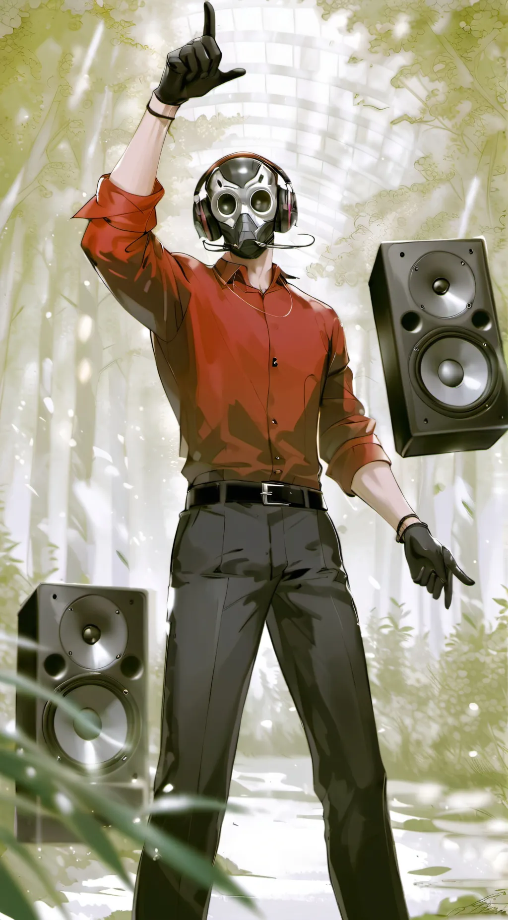 ai character: titan speaker man  background