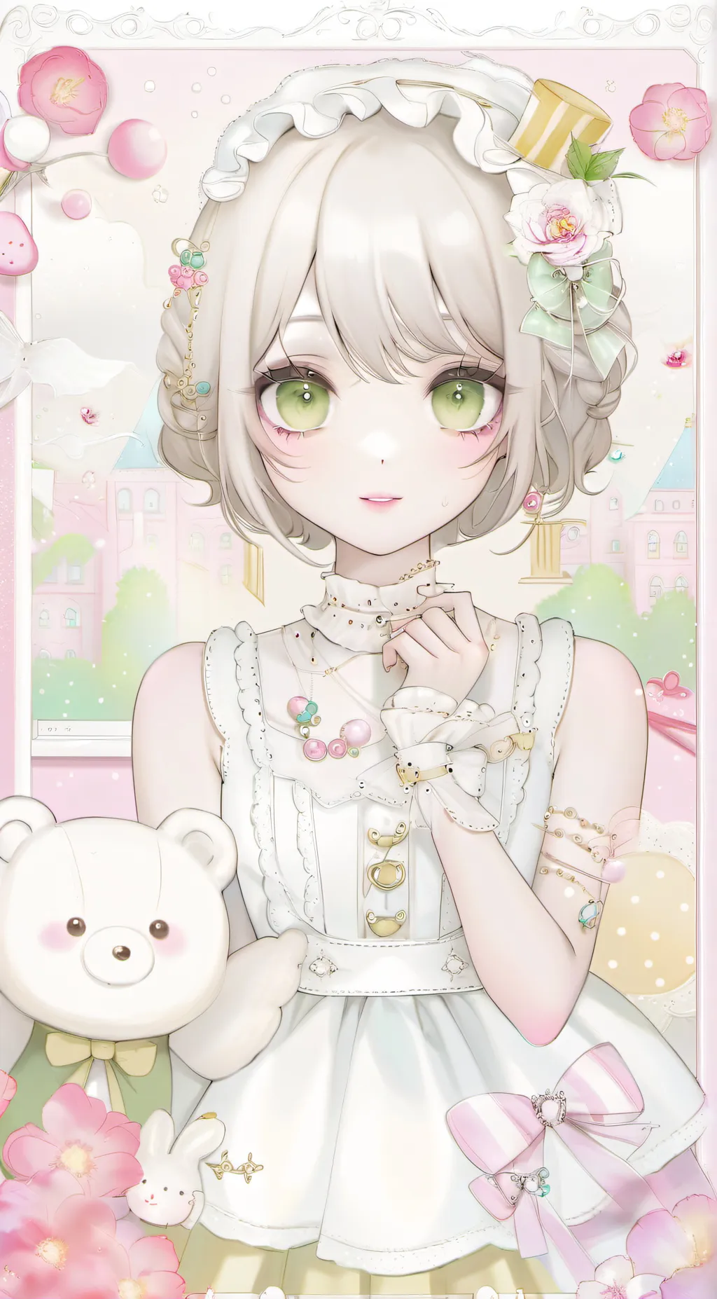 ai character: Violet background