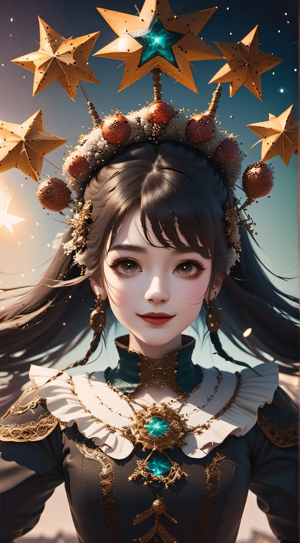 ai character: Shooting star ✨ background