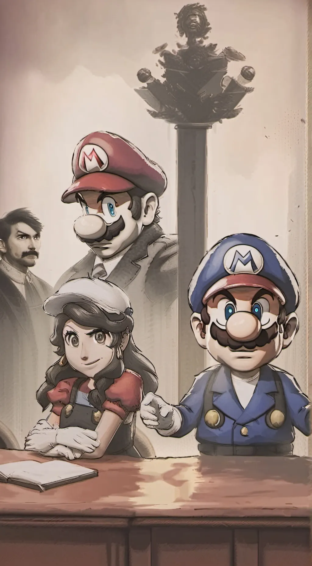 ai character: SMG4 court background