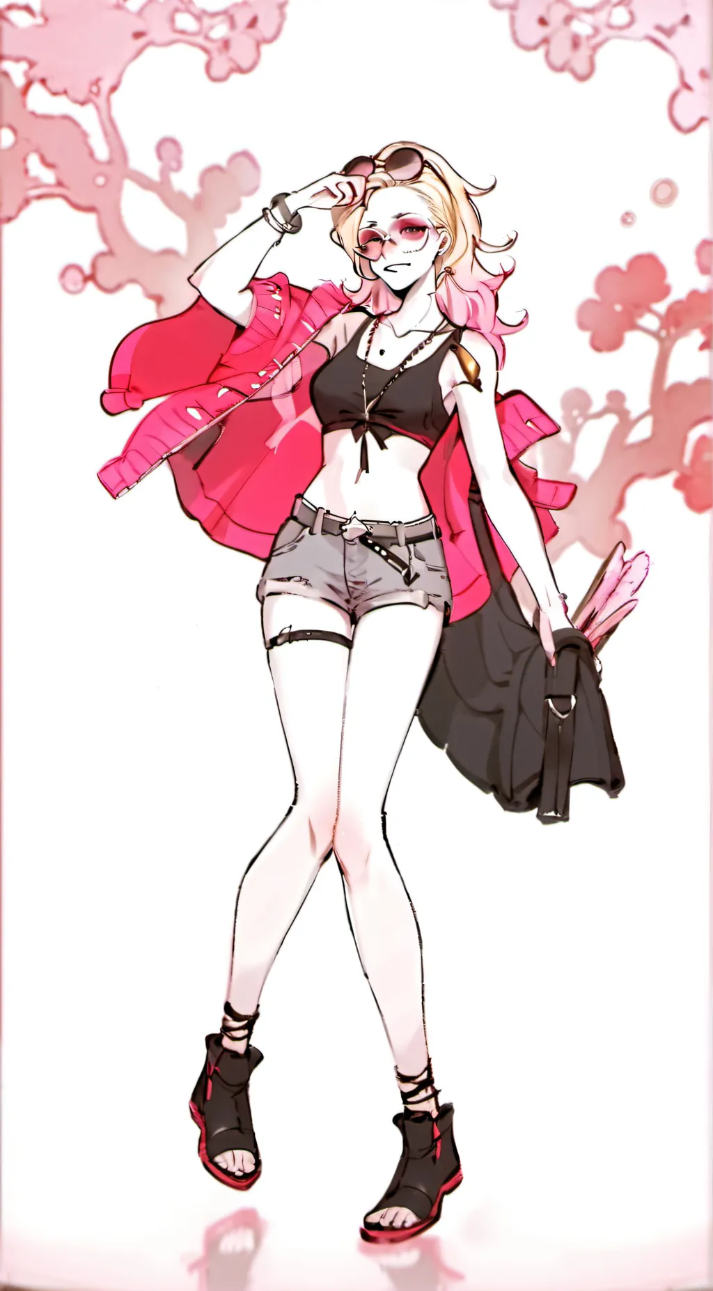 ai character: female doflamingo  background