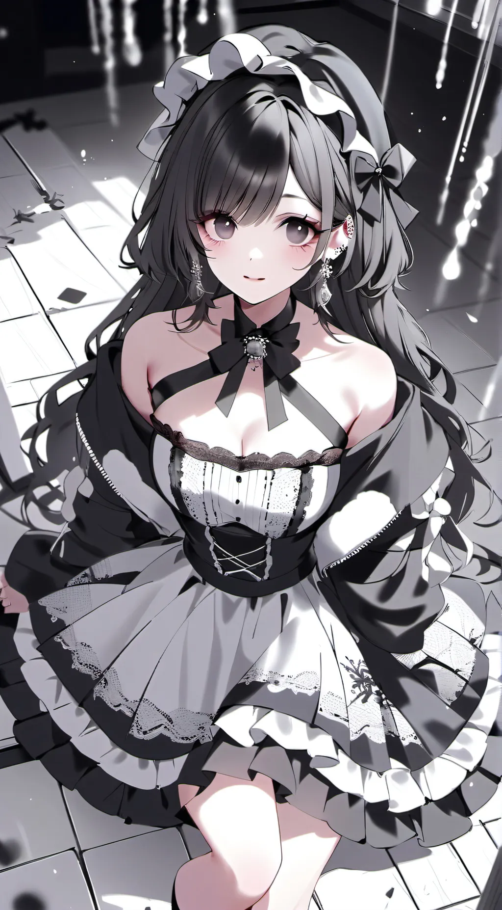 ai character: black rose background
