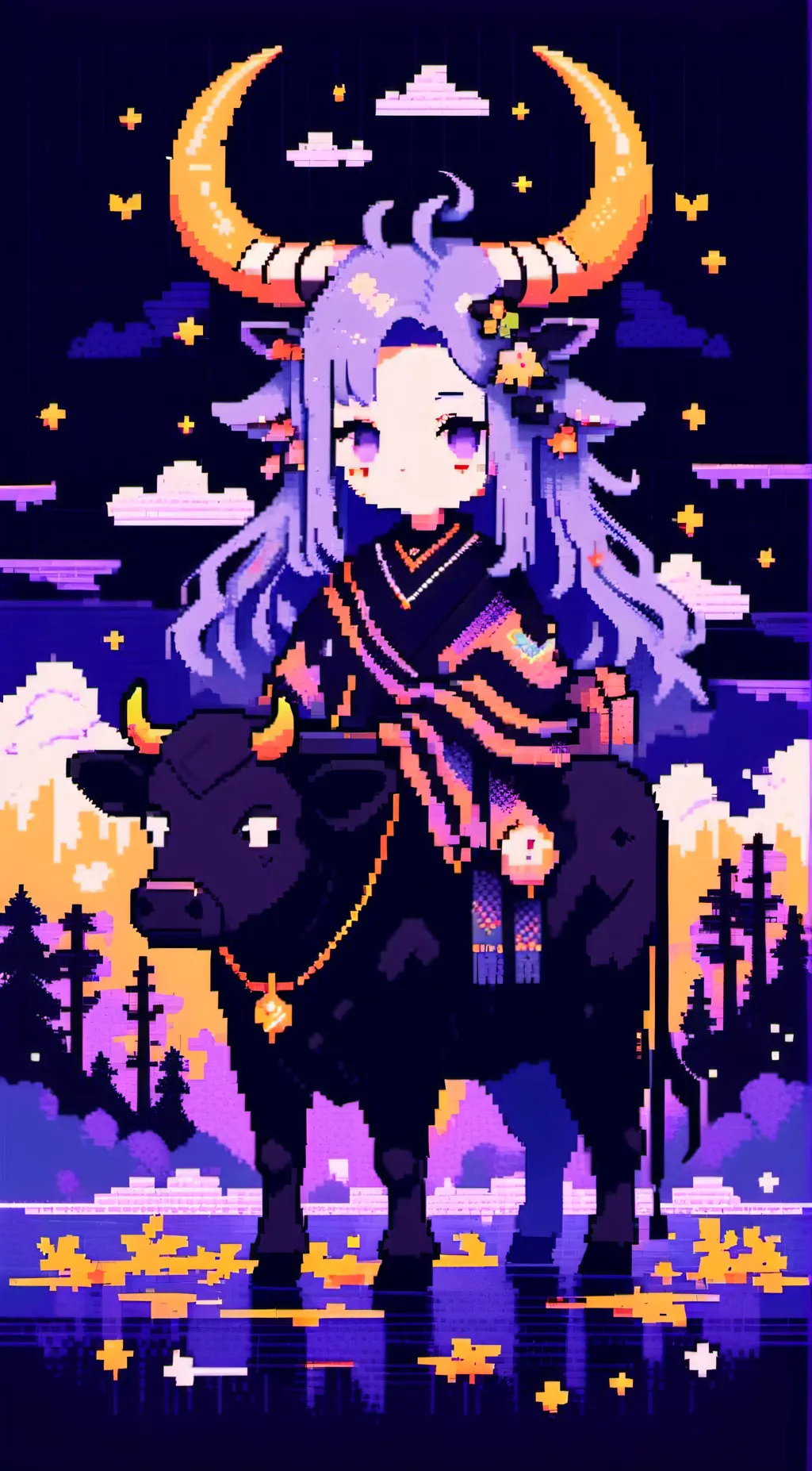 ai character: Pixel girl background