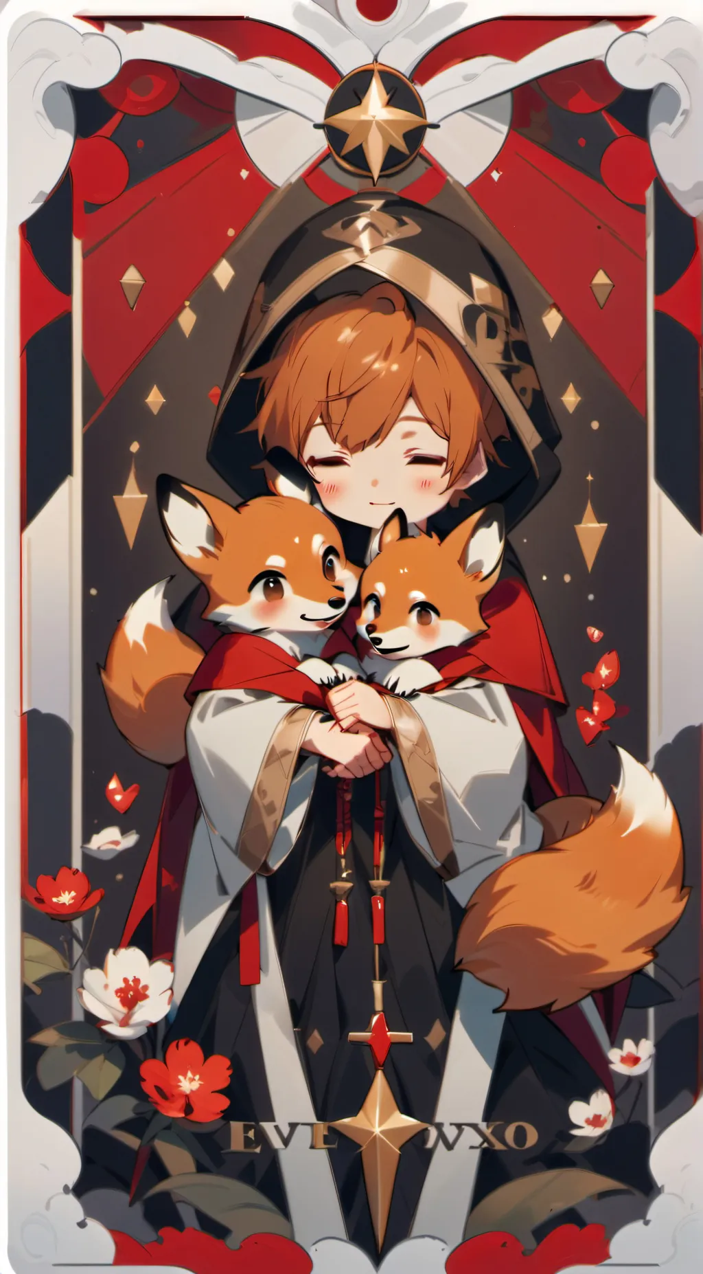 ai character: Lucas and Foxes background
