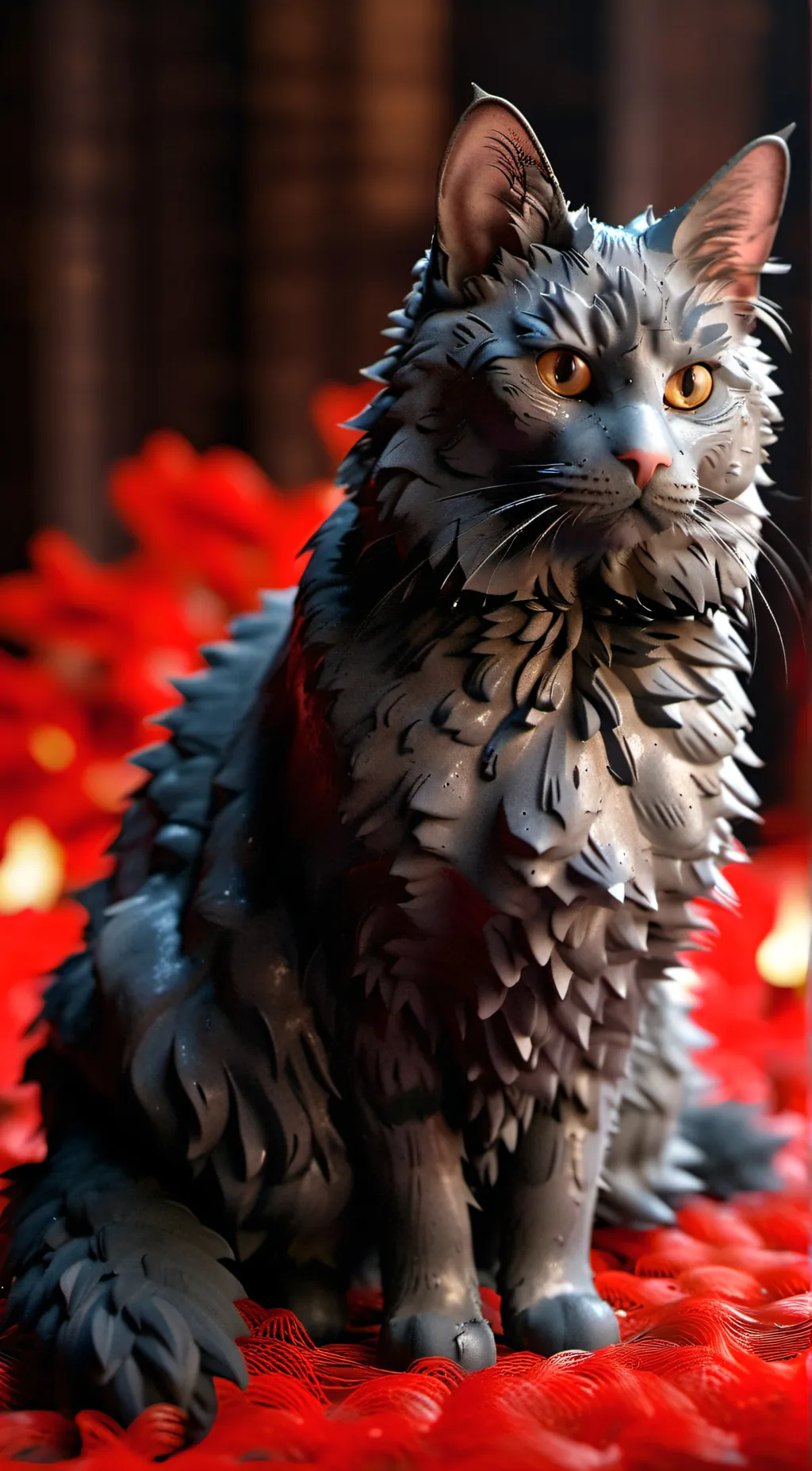 ai character: fuzzy background