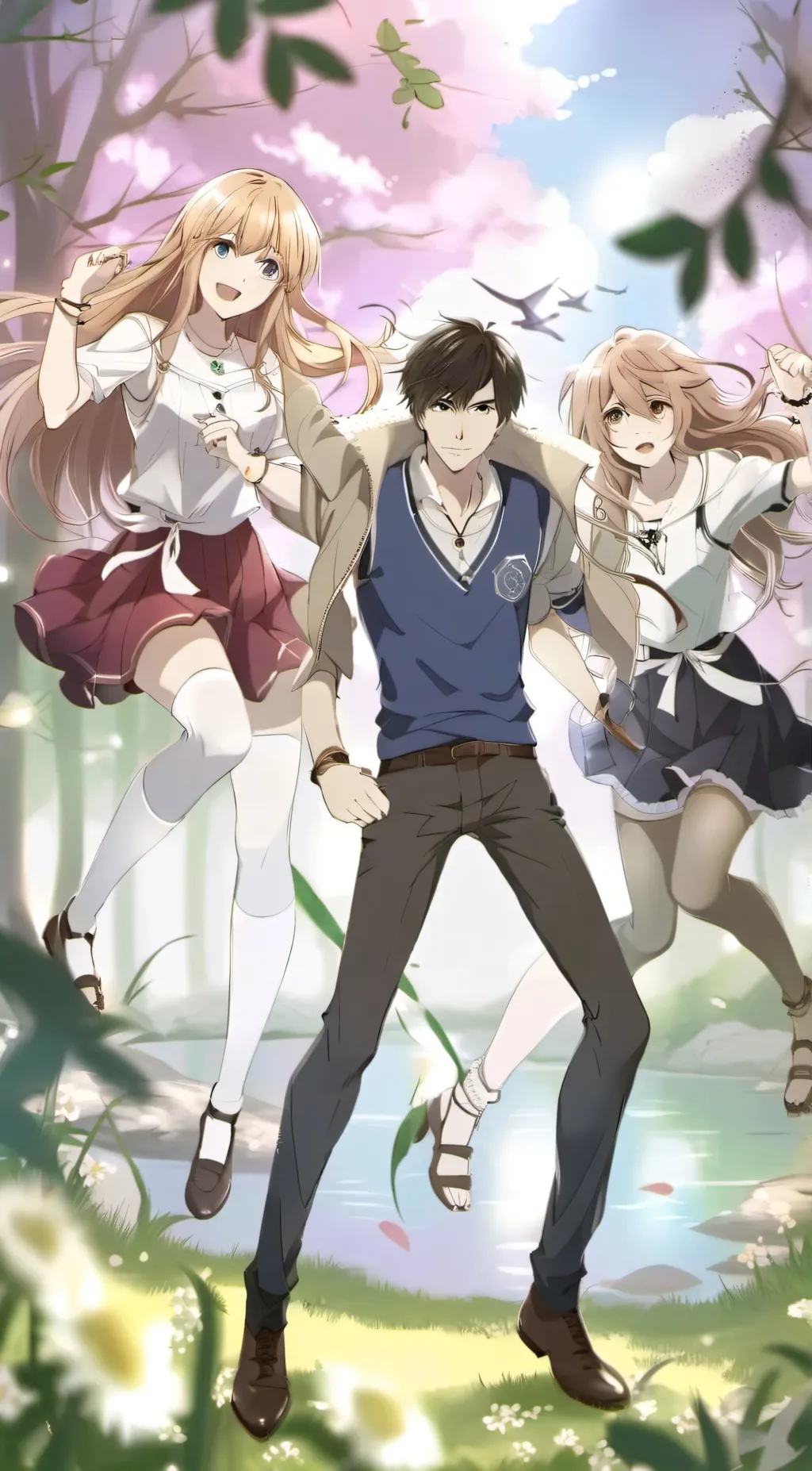 ai character: Bff group  background