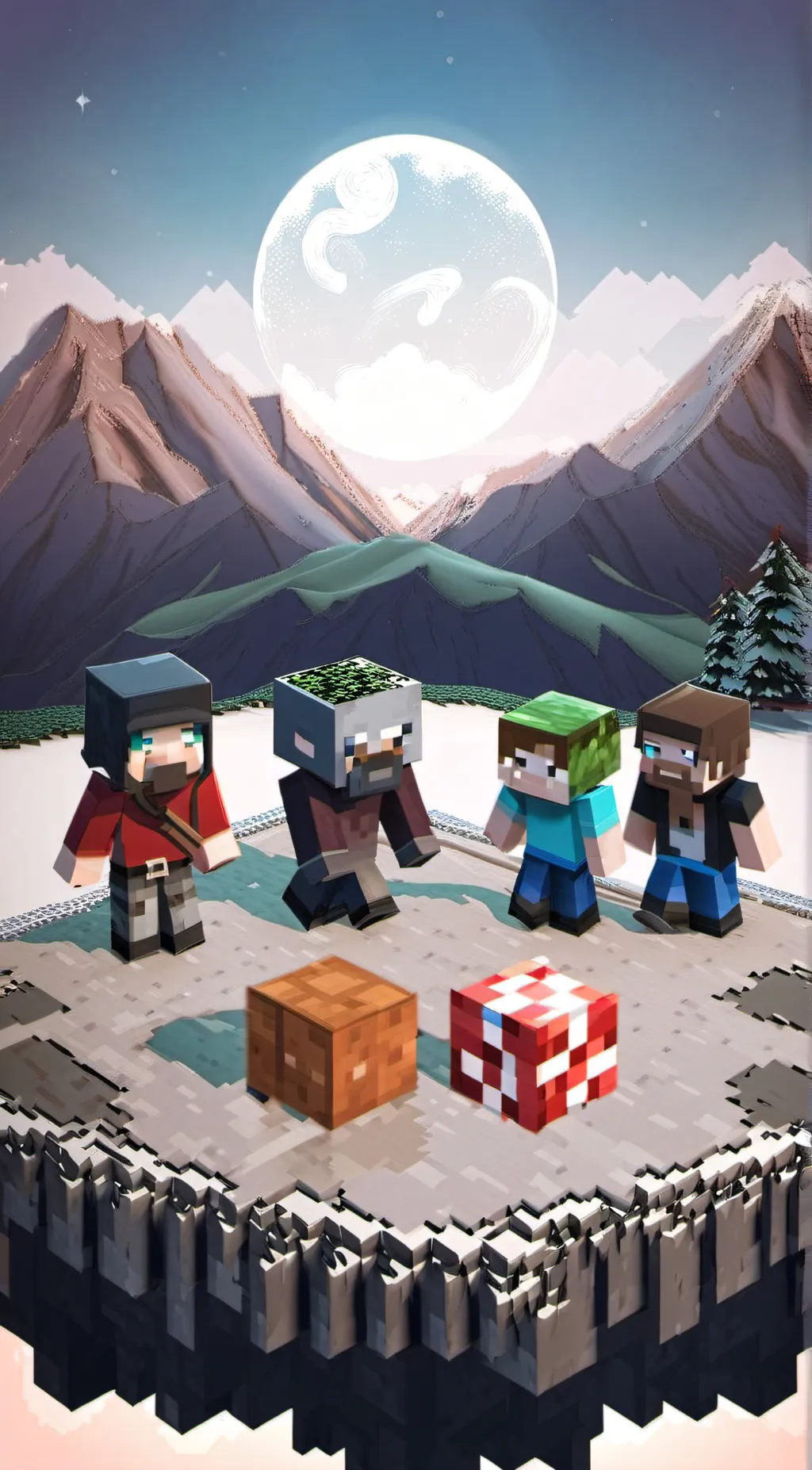 ai character: Minecraft Friends background