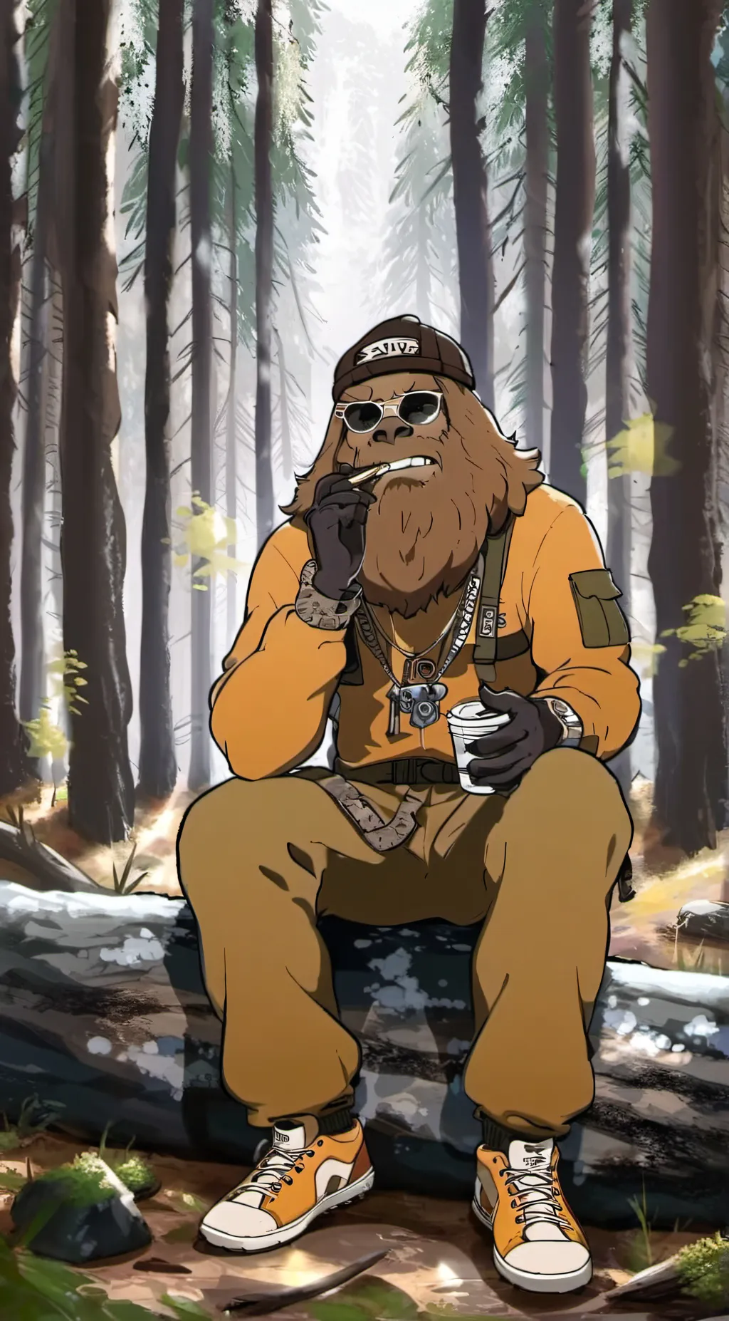 ai character: sassy the sasquatc background