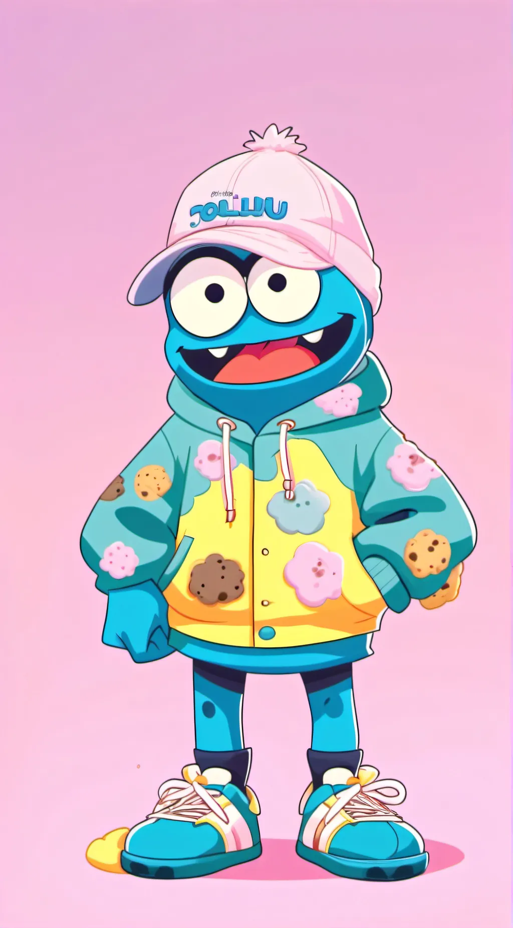 ai character: Cookie Monster  background