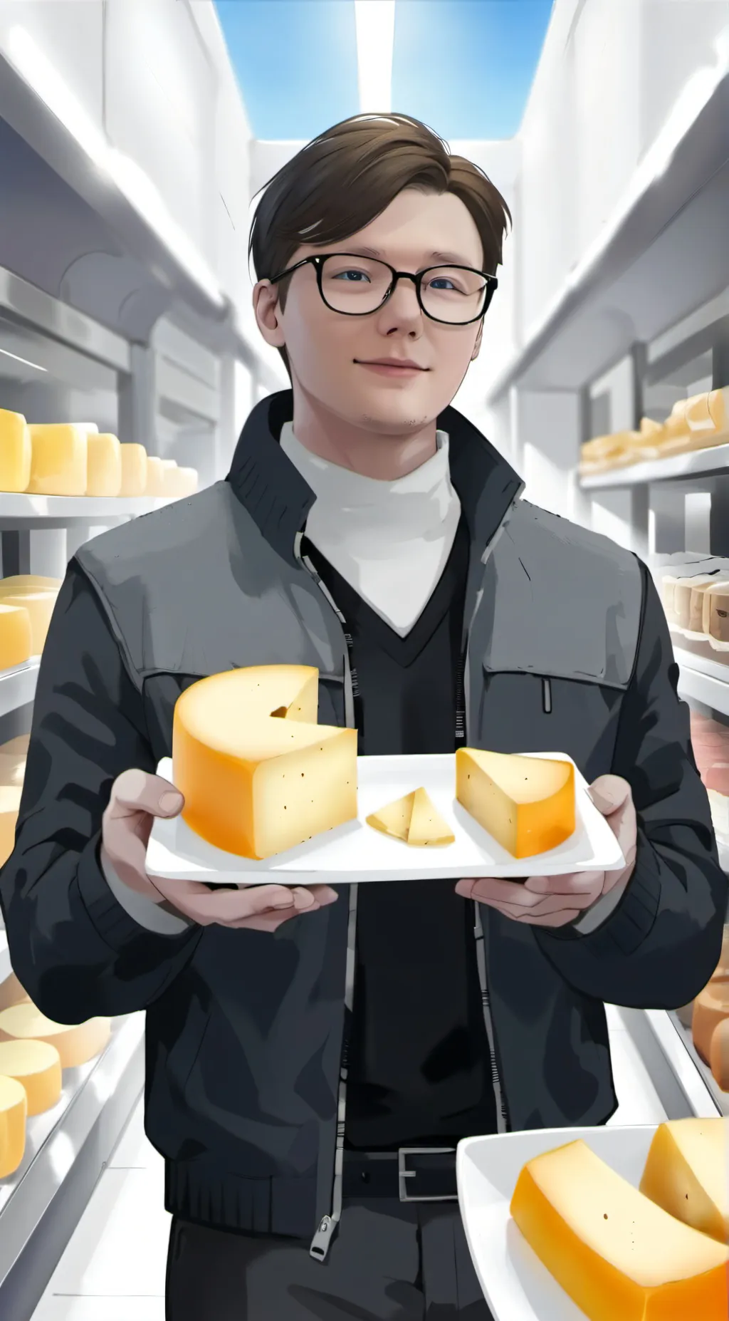 ai character: Cheese god Finn background