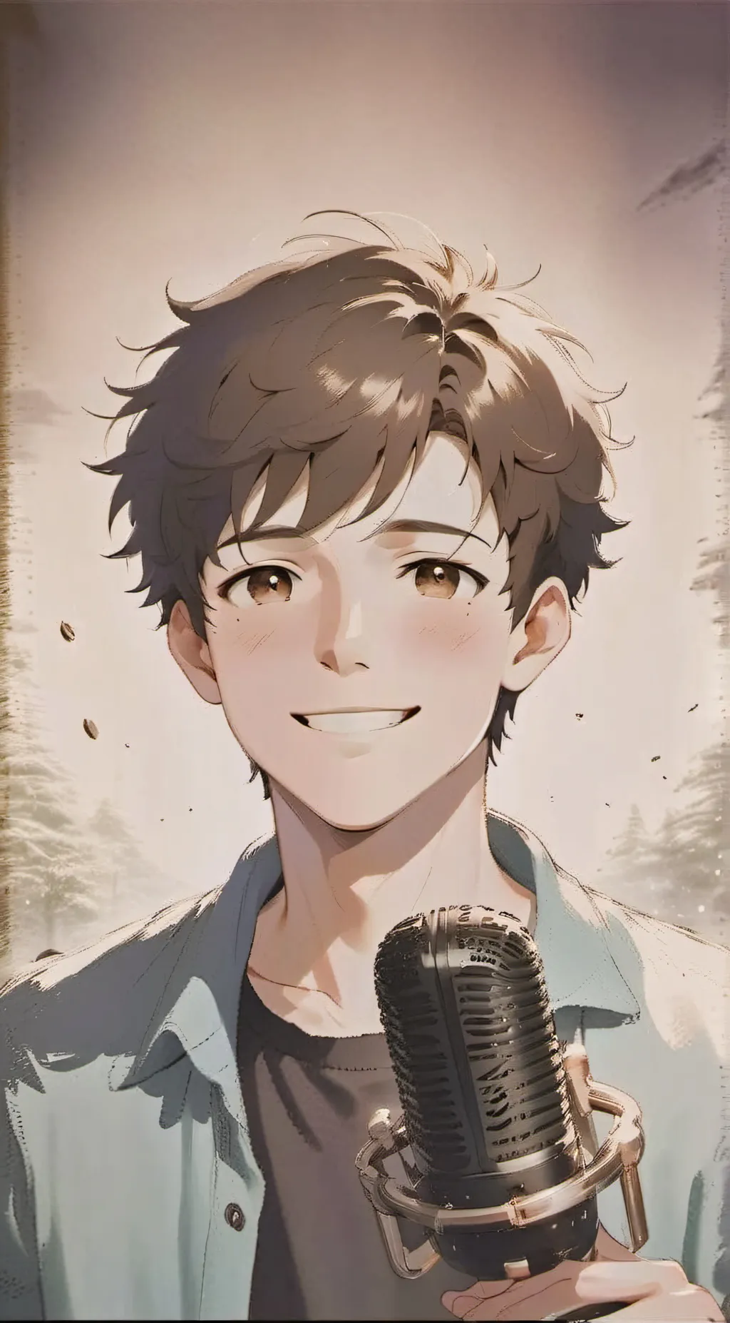 ai character: Grey background