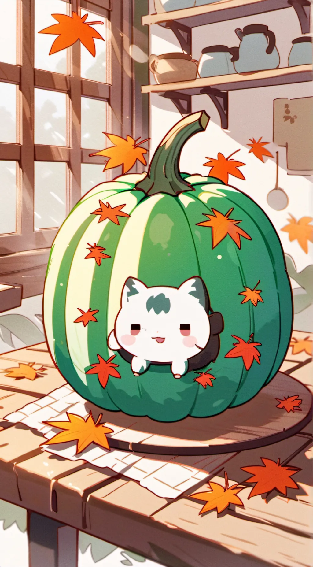 ai character: Leaf background