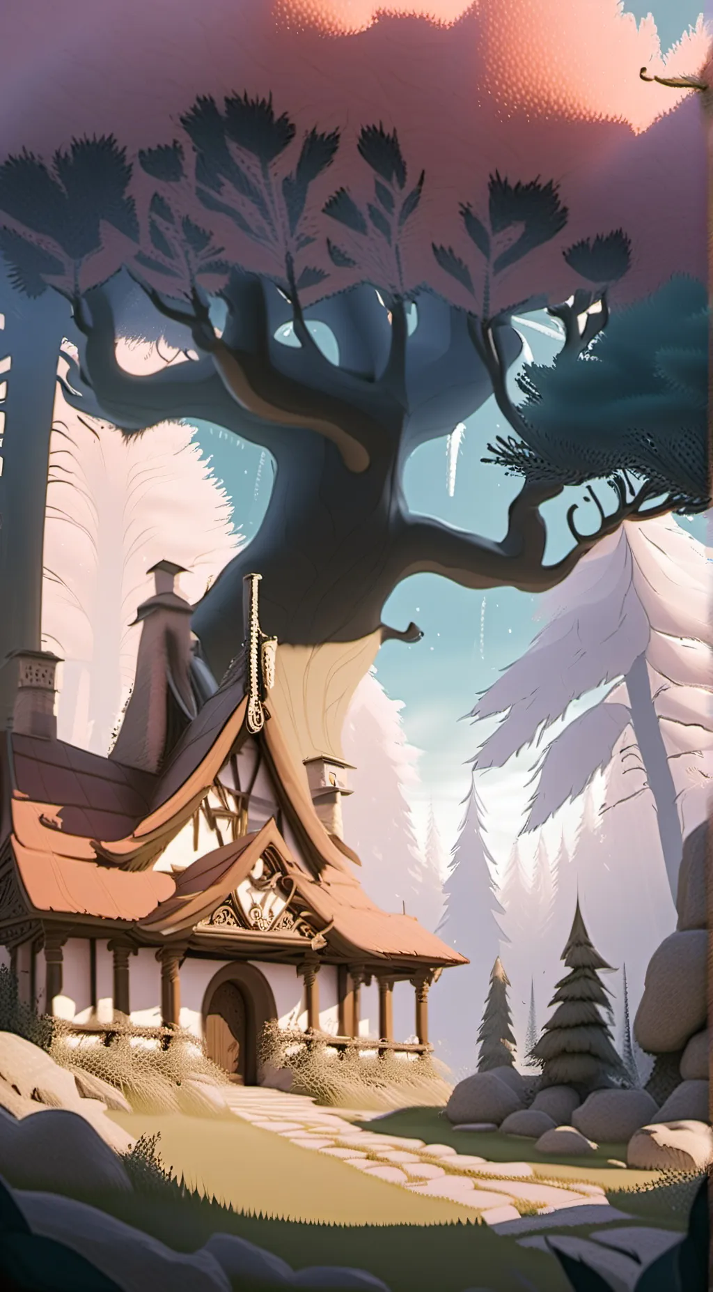 ai character: The spirit forest  background