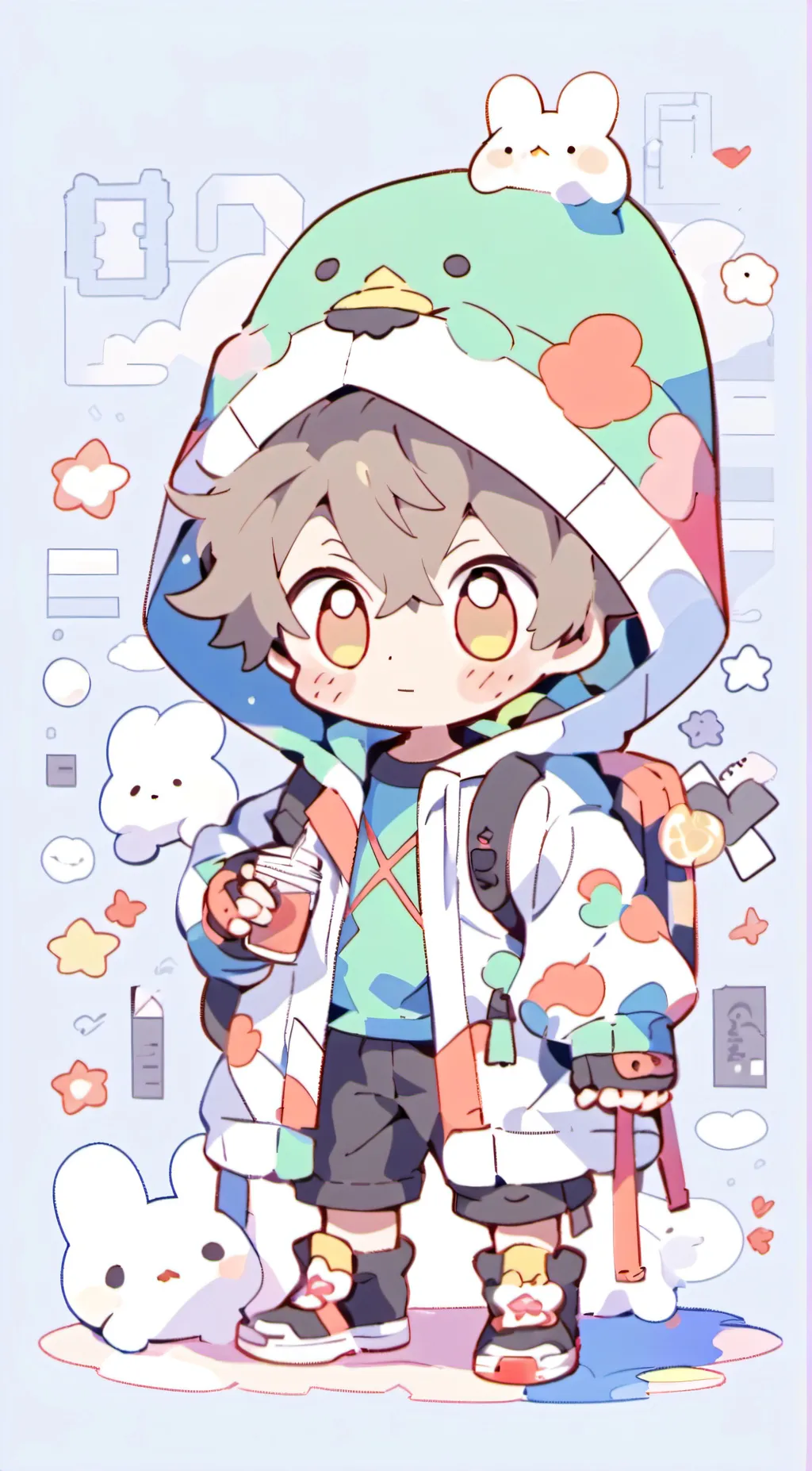 ai character: Clay background