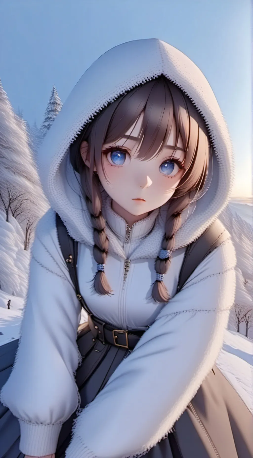 ai character: Snow background