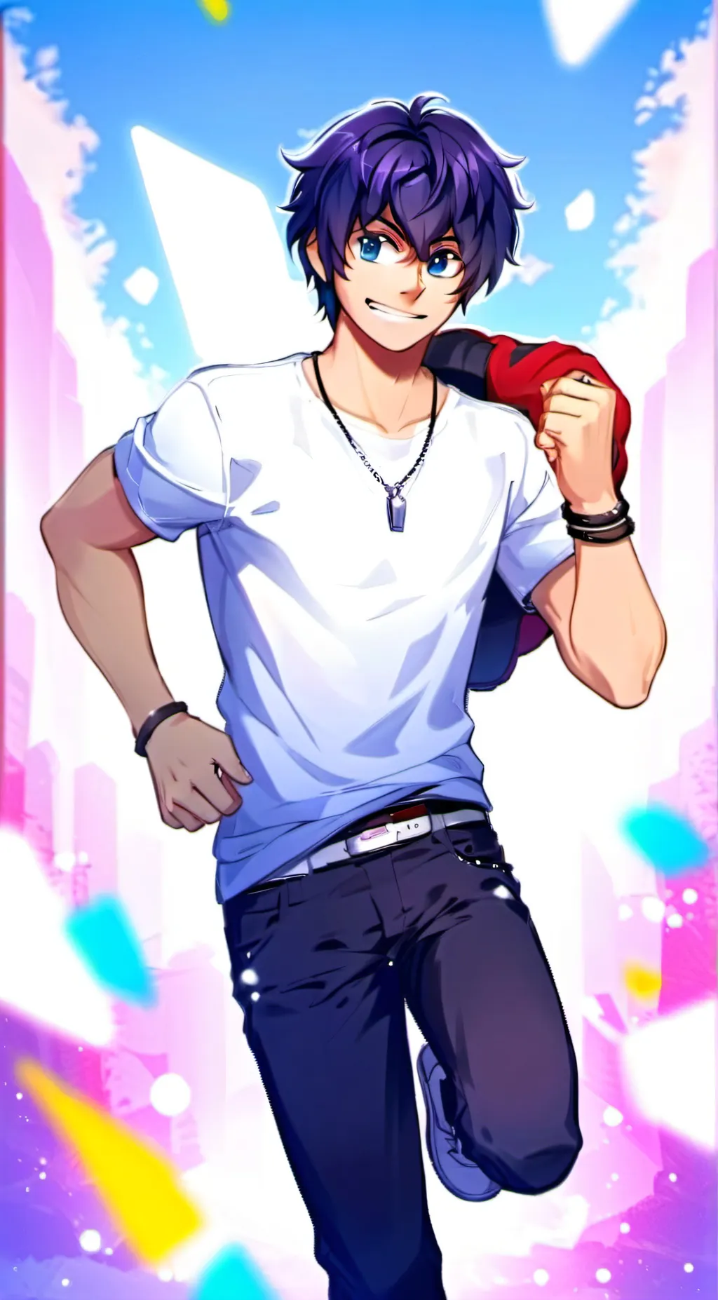 ai character: Ein from aphmau.  background