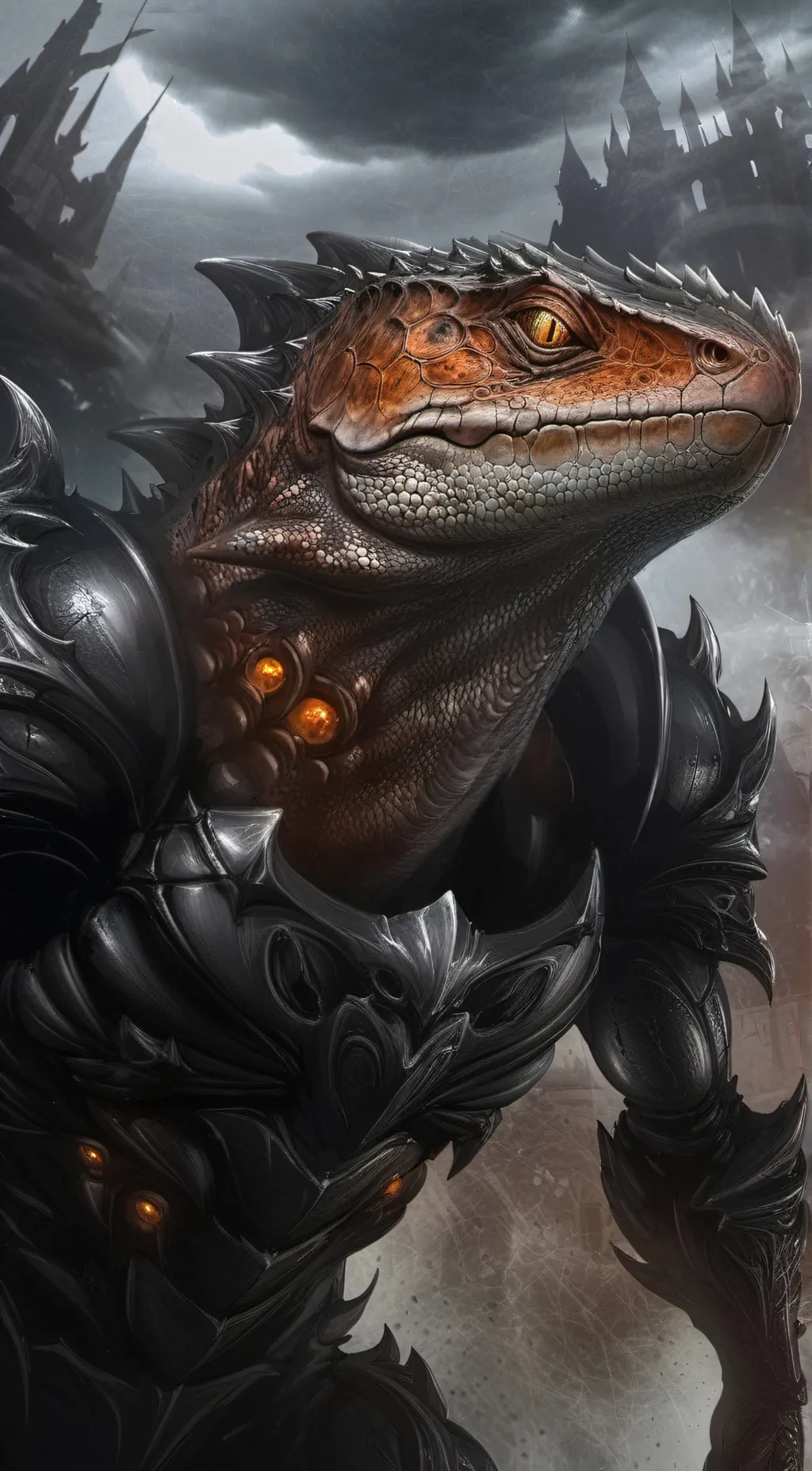 ai character: orange the lizard  background