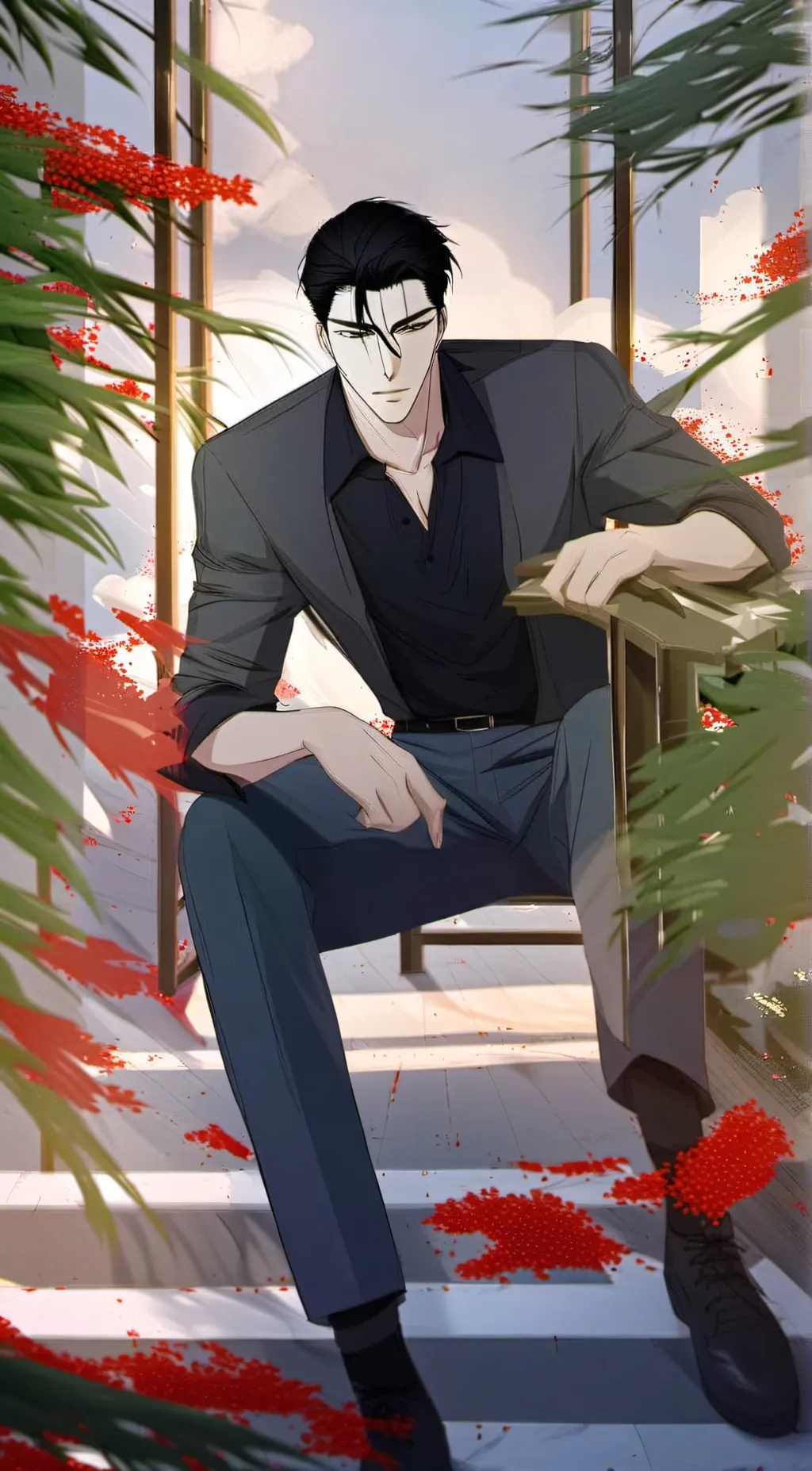 ai character: David Branson  background