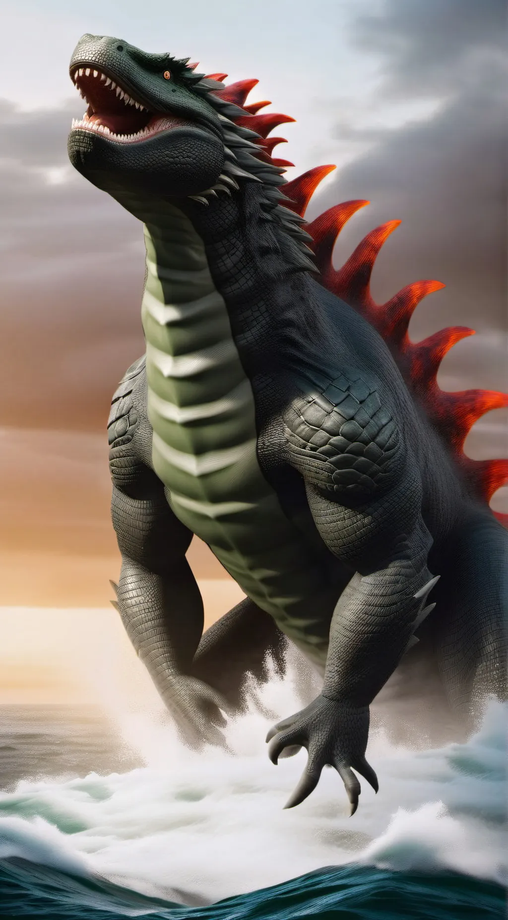 ai character: Godzilla background