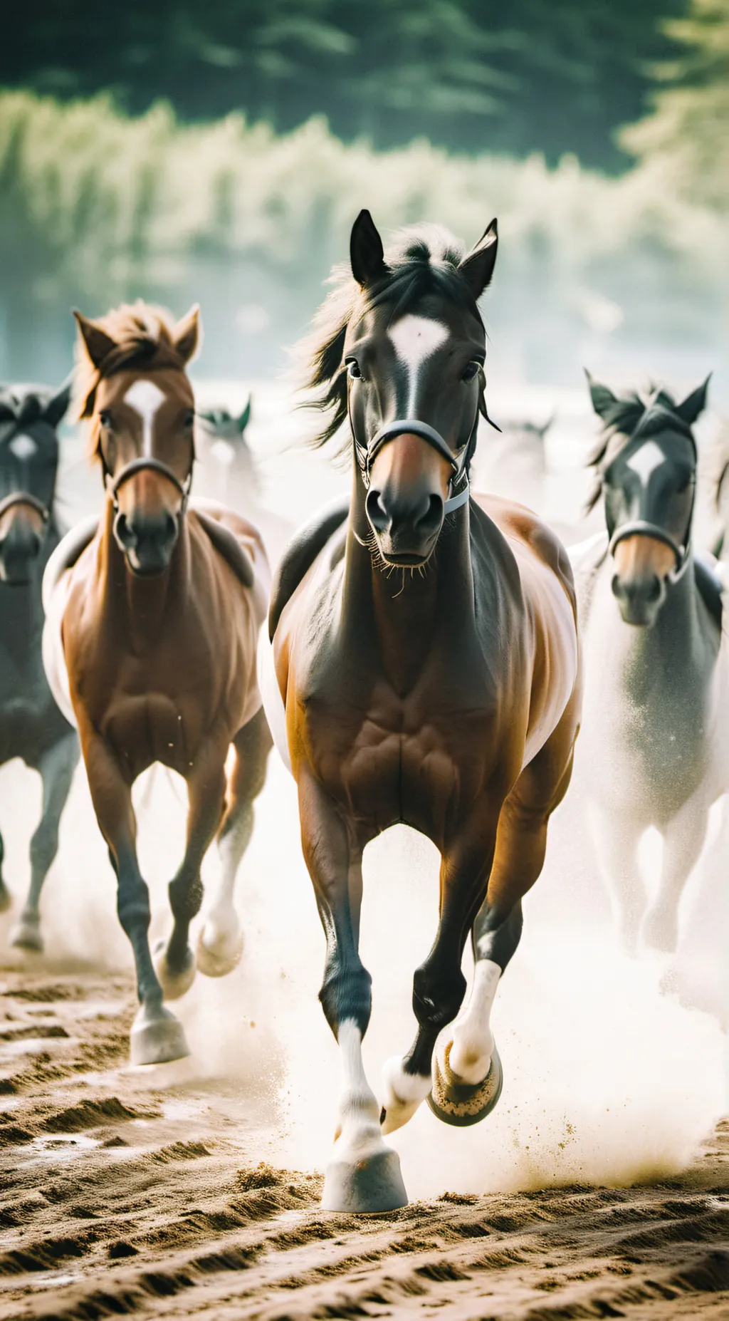 ai character: male horses background