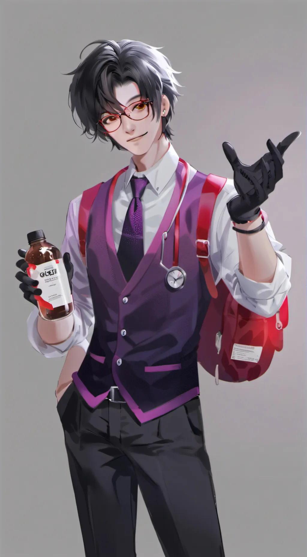 ai character: Scientist kats  background