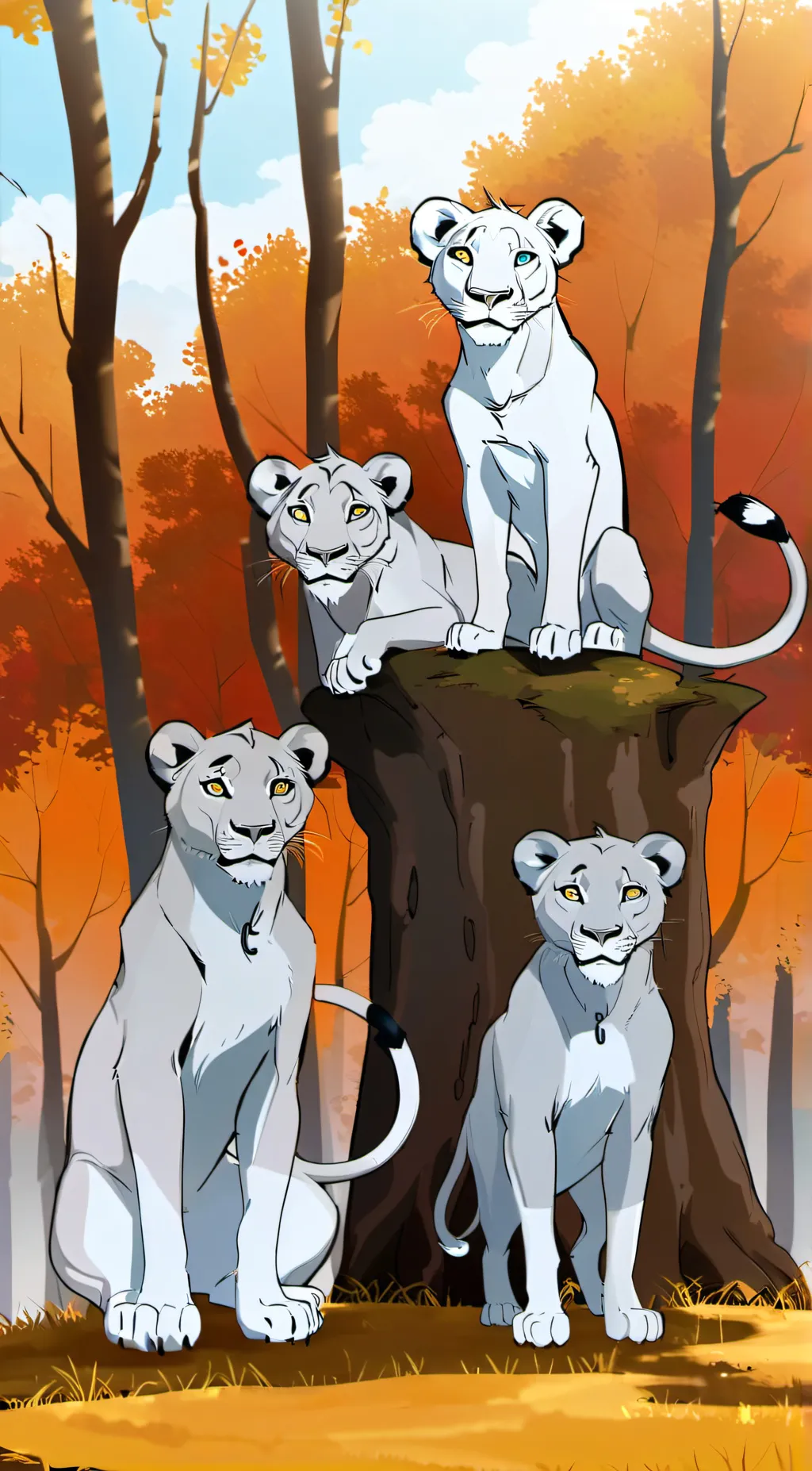 ai character: Group of Lioness background