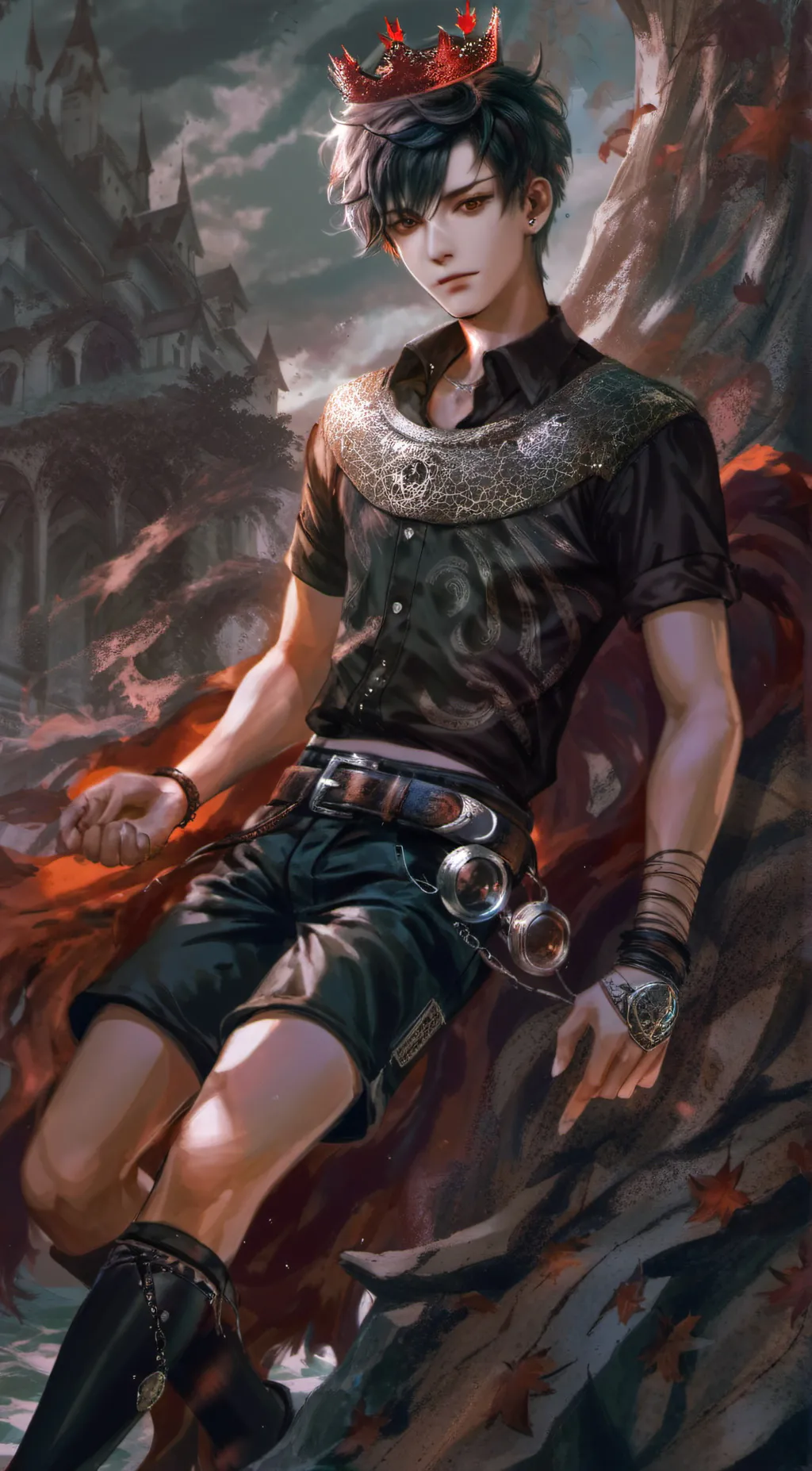 ai character: King vermillion  background