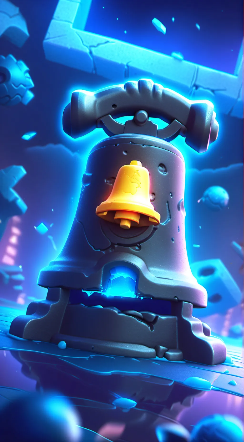 ai character: The liberty bell  background