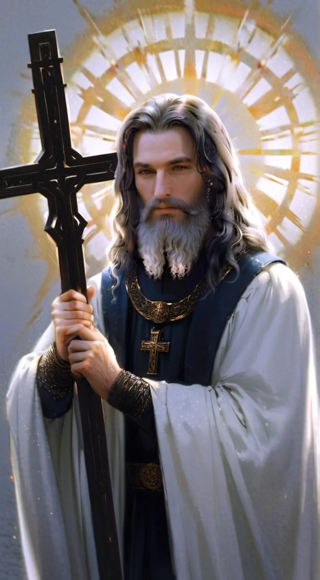 ai character: Jesus christ background