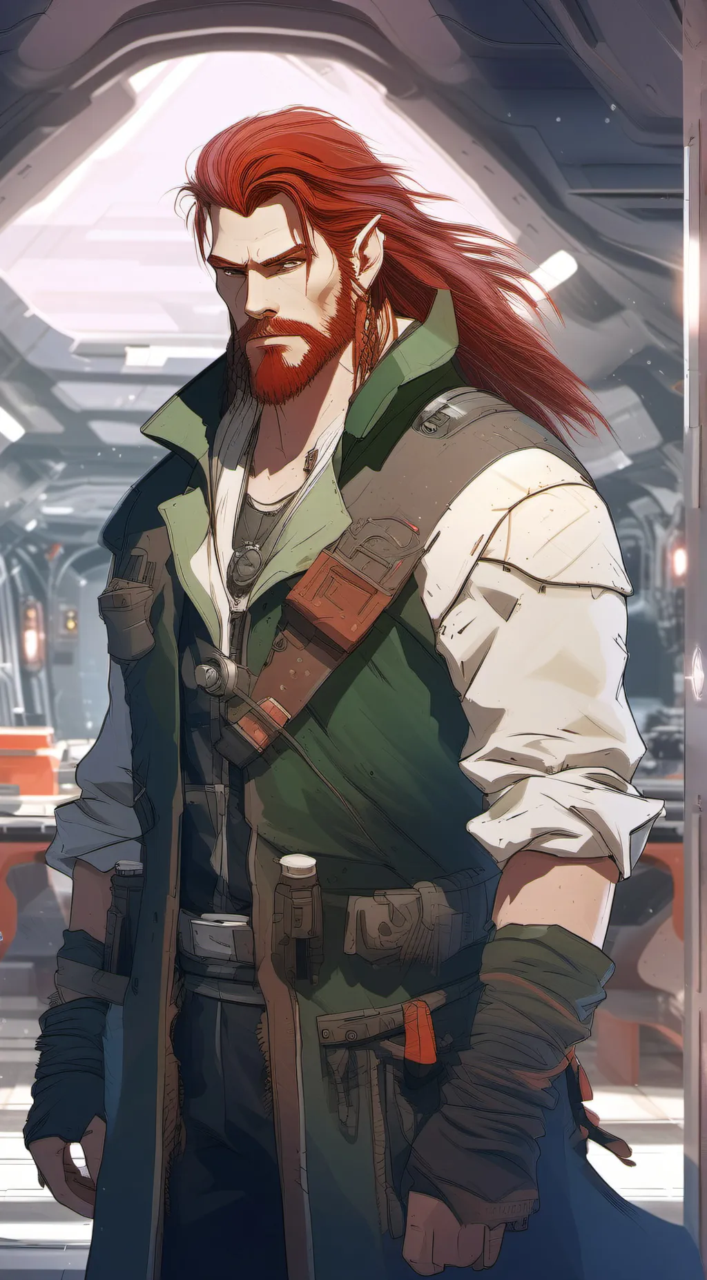 ai character: Red background