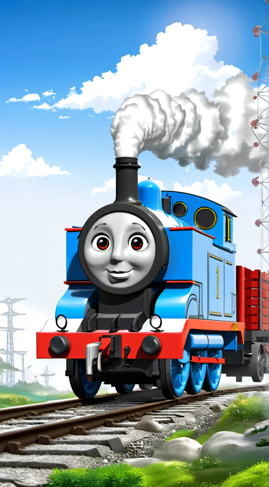 ai character: CGI engines. background