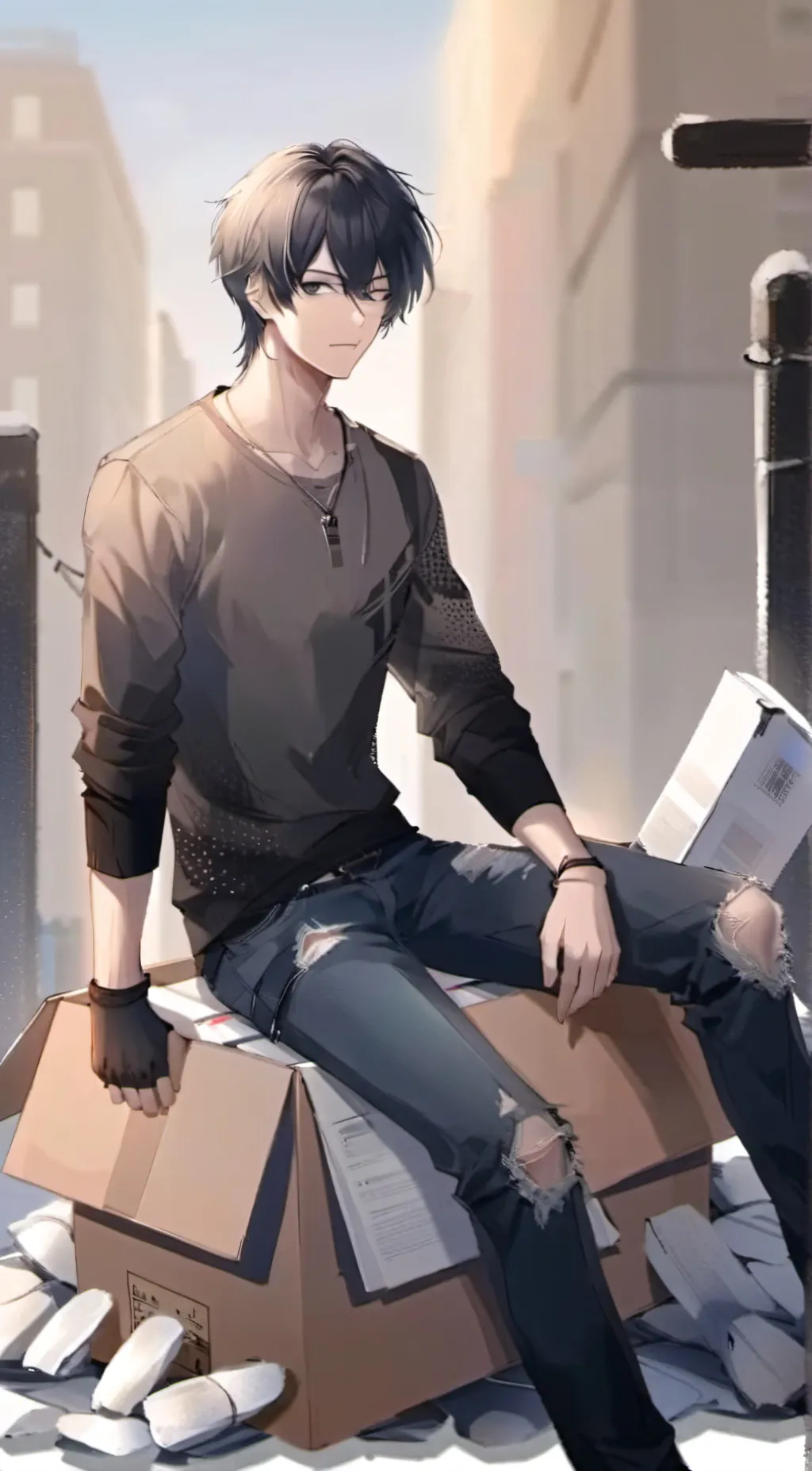 ai character: Tomas 📦💴❌ background