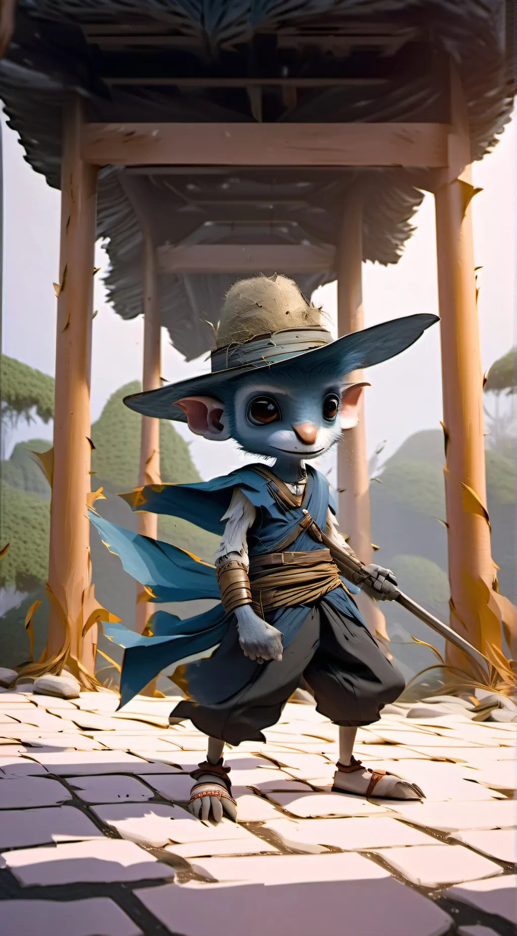 ai character: Smurf cat background