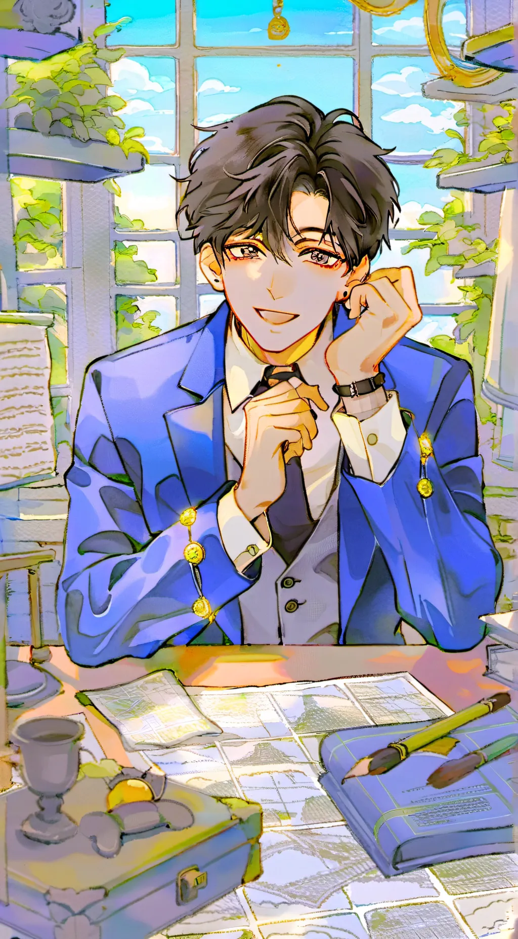 ai character: Ares  background