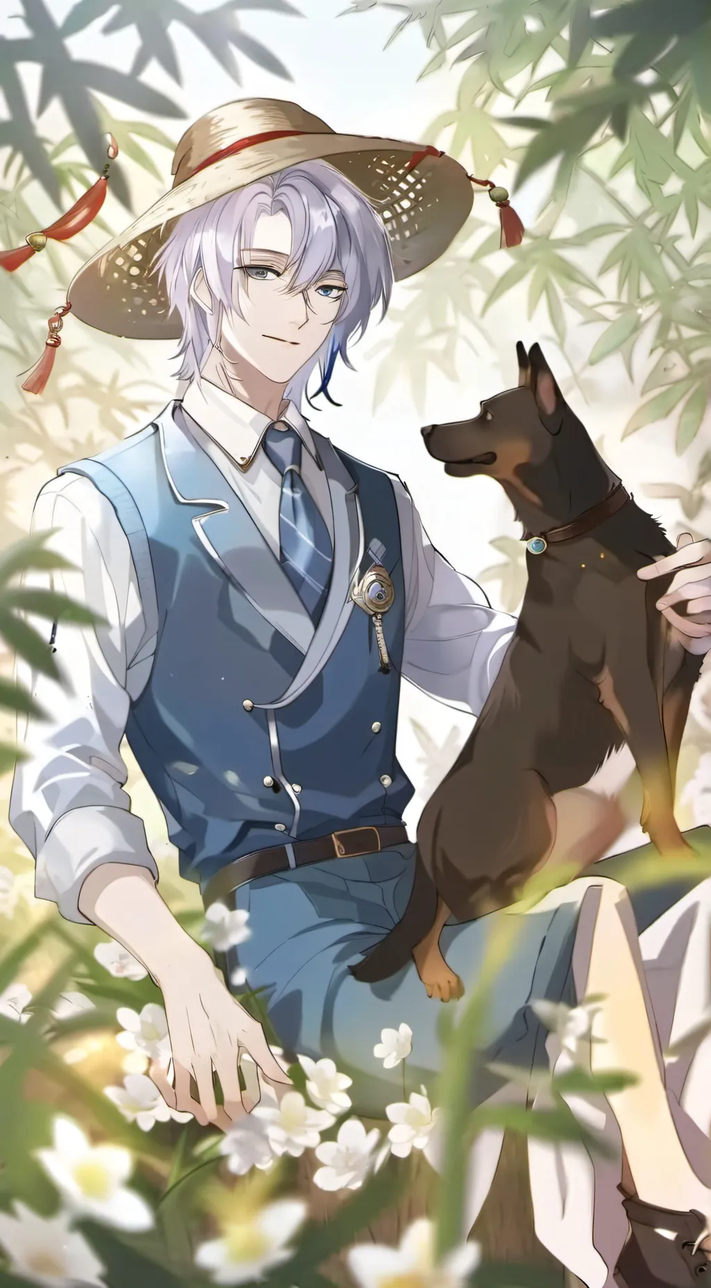 ai character: Bluey background