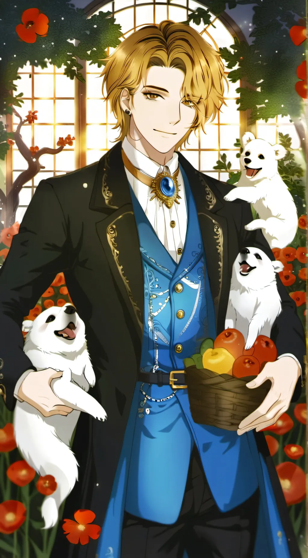 ai character: dogday but human background