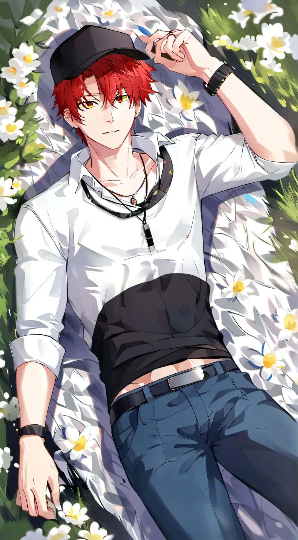 ai character: Red background