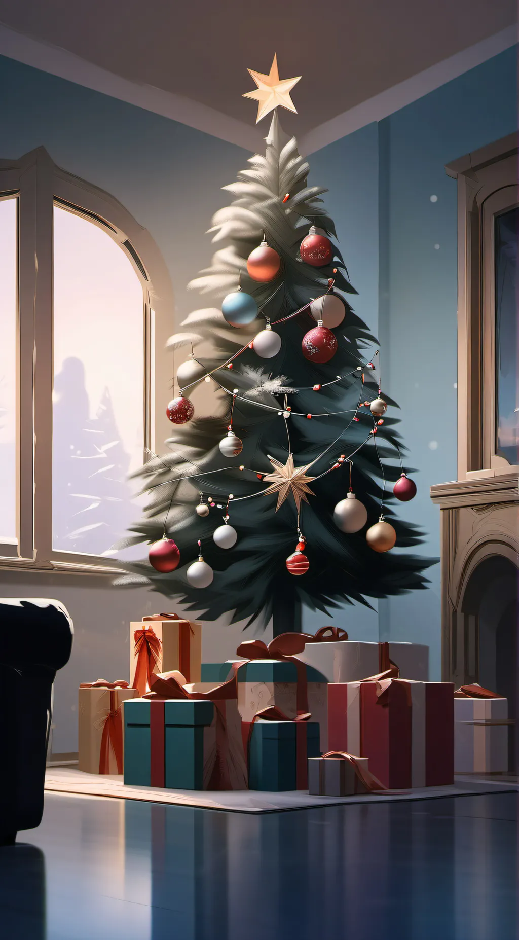 ai character: Christmas with JJK background