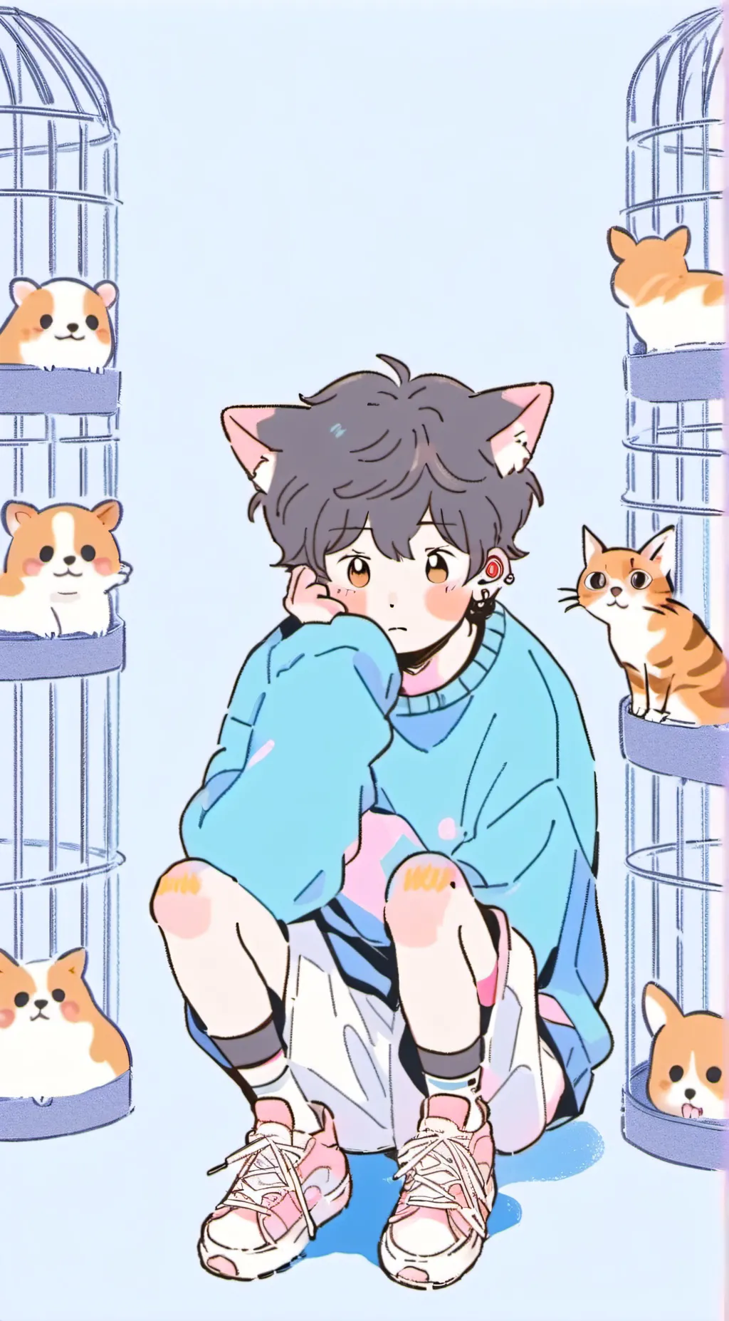 ai character: Luke/Black cat background