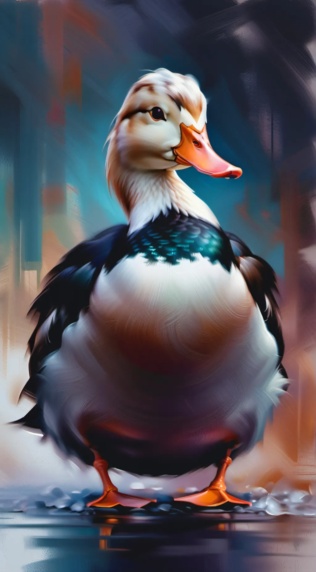 ai character: king duck booooy background