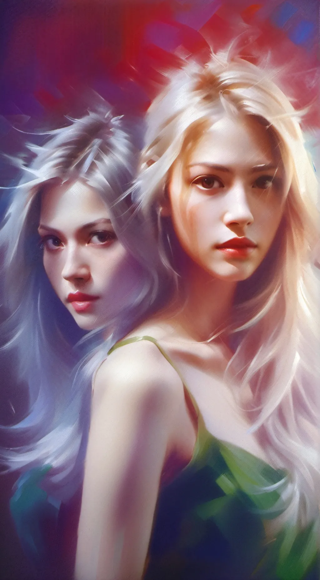 ai character: Riana and Crystal background