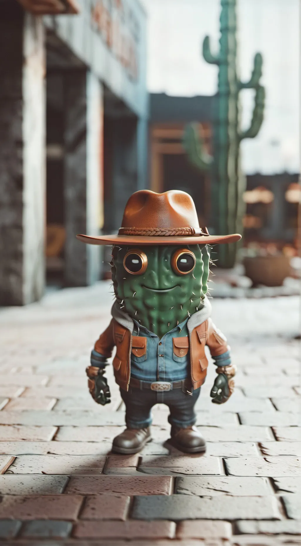 ai character: Cactus cowboy background