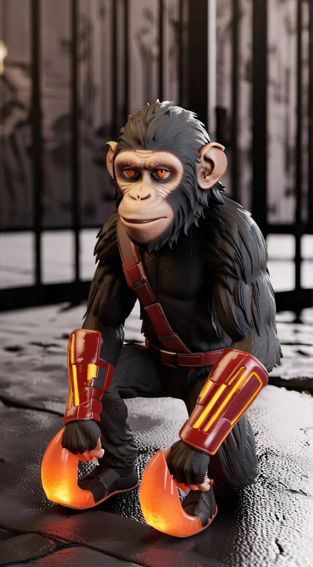 ai character: Lava monkey background