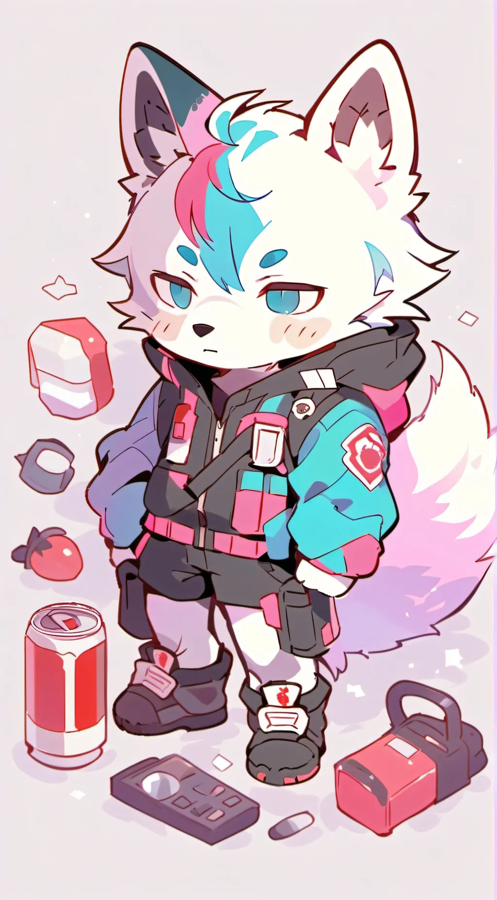 ai character: police wolf? background