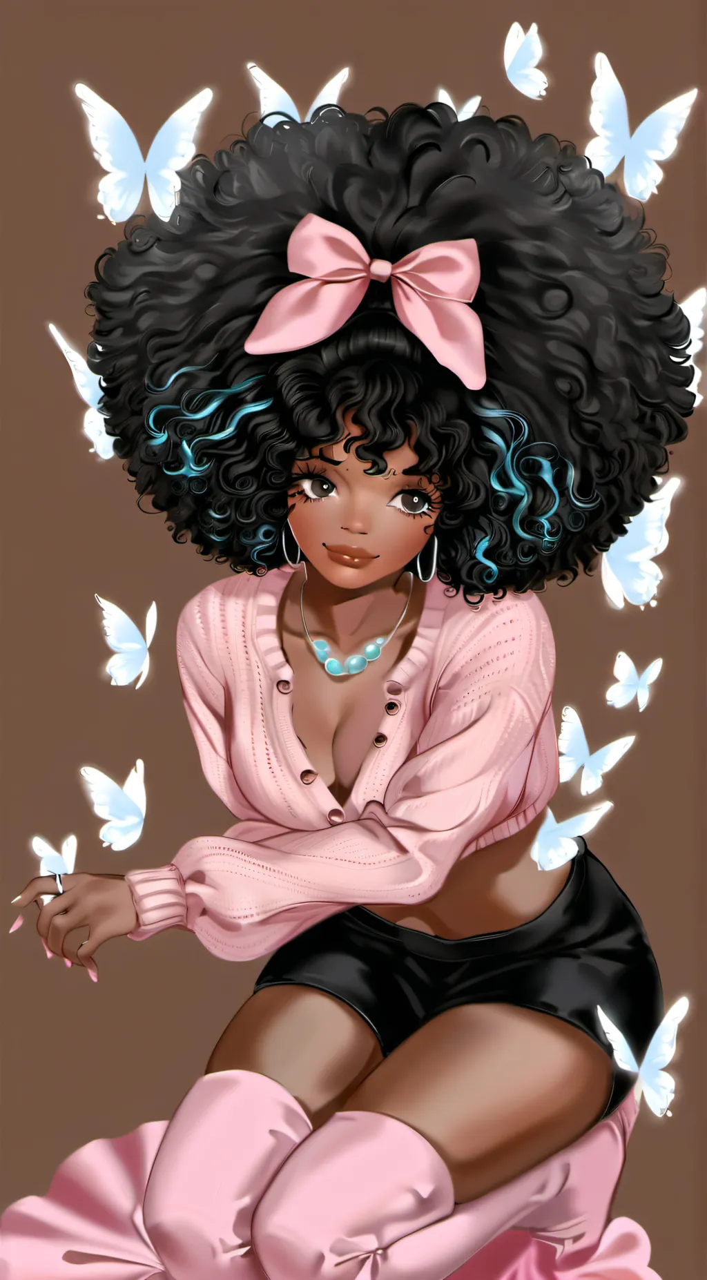ai character: cotton candy background