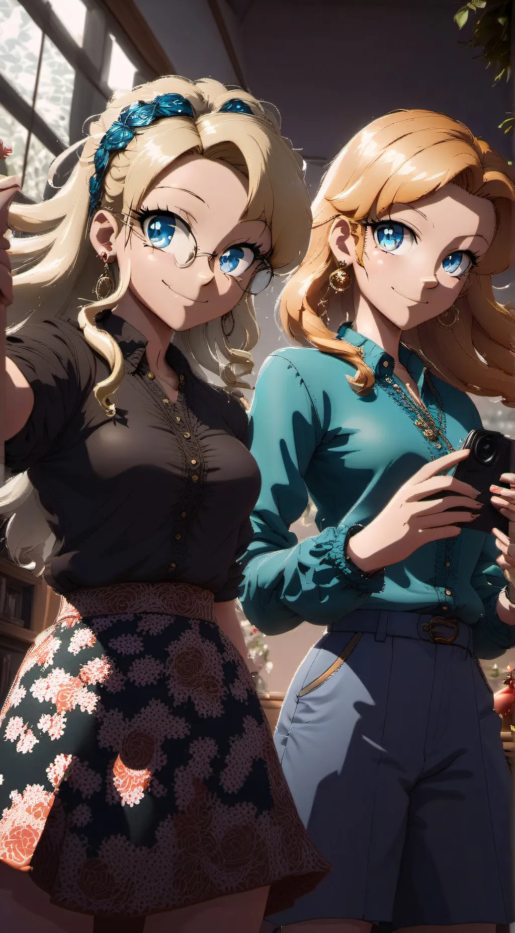 ai character: Lori and Leni loud background