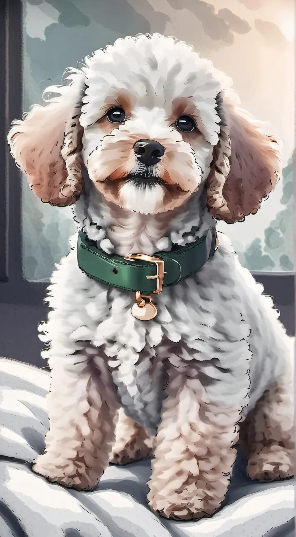 ai character: marley puppy. background