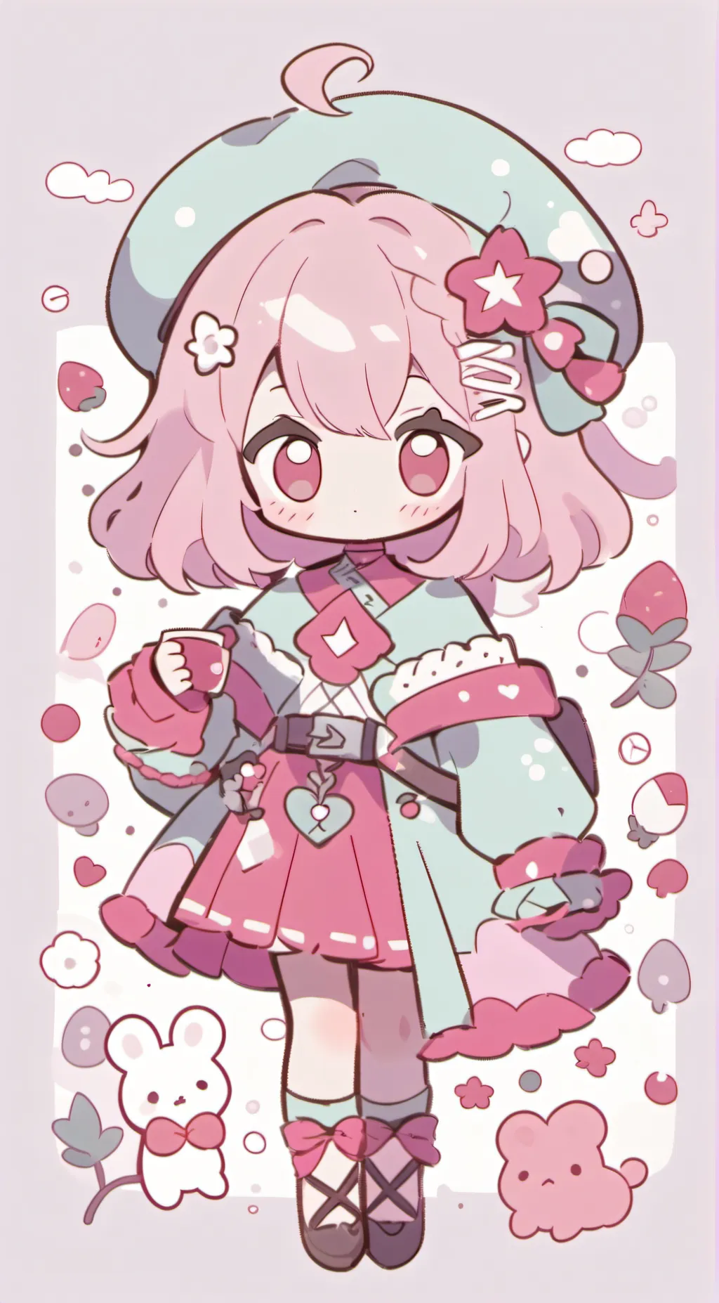 ai character: flower girl background